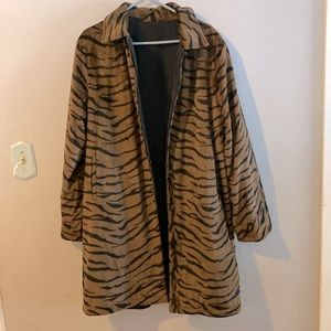 Talbots reversible black and animal print jacket size Large